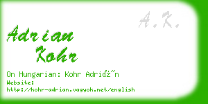 adrian kohr business card